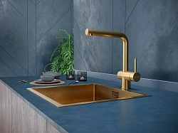 Смеситель для кухни Paulmark Dosse Do214418-BG золото
