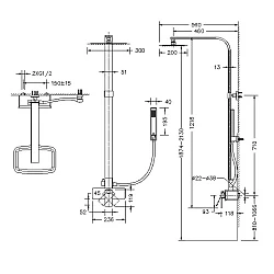 Душевая стойка Bravat Phillis F956101C-A-ENG хром
