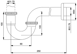 Сифон для раковины Timo 961/00L хром