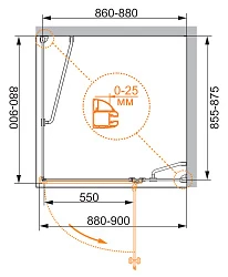 Душевой уголок Cezares Verona 90x90см VERONA-W-A-1-90-P-Cr-R профиль хром, стекло рифленое