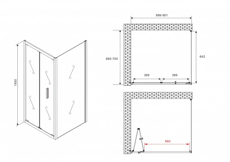 Душевой уголок ABBER Sonnenstrand 90x70см AG07090-S70 профиль хром, стекло прозрачное