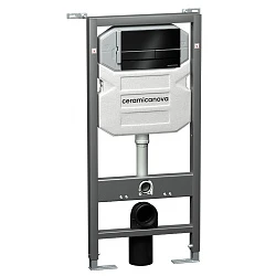Комплект инсталляция Ceramica Nova с черной кнопкой, унитазом CN4002MB и шумоизоляцией