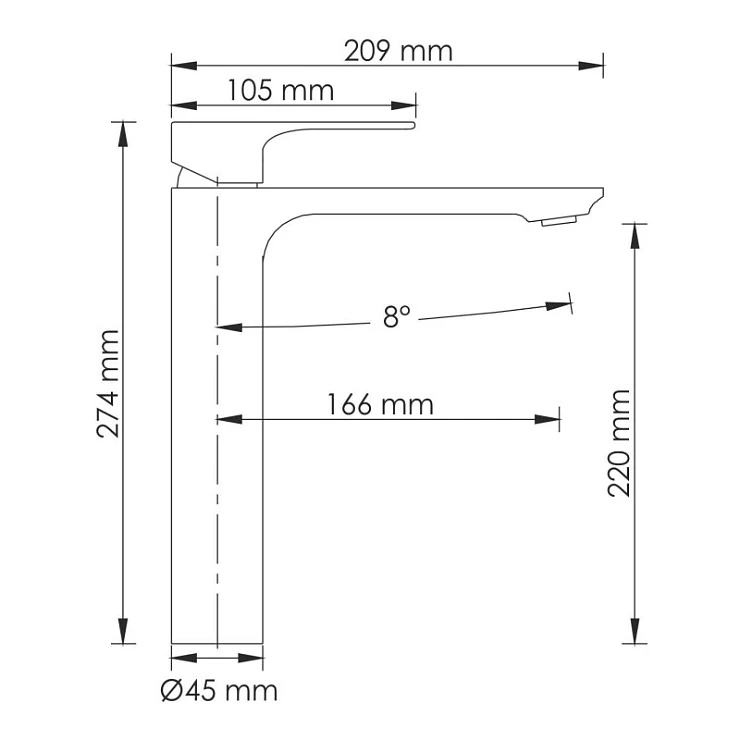 Смеситель для раковины Wasserkraft Mindel 8503H белый матовый
