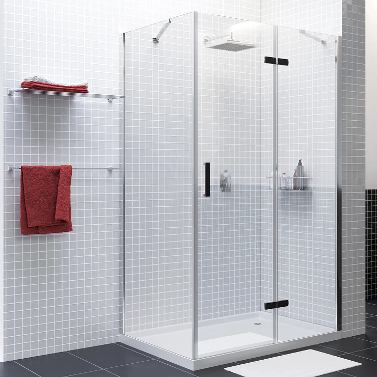Душевой уголок Wasserkraft Aller 120x90см 10H07LBLACK MATT профиль хром/черный, стекло прозрачное