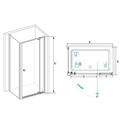 Душевой уголок RGW Passage PA-44 100x80см 41084408-011 профиль хром, стекло прозрчное