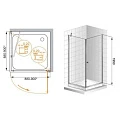 Душевой уголок Cezares Elena 90x90см ELENA-A-1-90-C-Cr профиль хром, стекло прозрачное