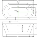 Акриловая ванна ESBANO Berlin 170x80 ESVABERL белая глянцевая