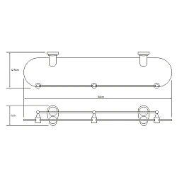 Полка Wasserkraft Main K-9244 с ограничителем, хром