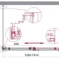 Душевой уголок BelBagno Acqua 140х80см ACQUA-AH-1-140/80-C-Cr профиль хром, стекло прозрачное