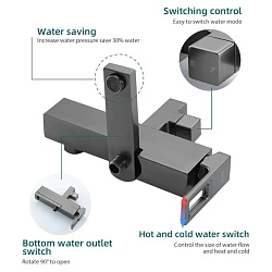 Душевая стойка Gappo G17-9 G2417-9 оружейная сталь