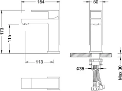 Смеситель для раковины Timo Selene 2061/03F черный матовый
