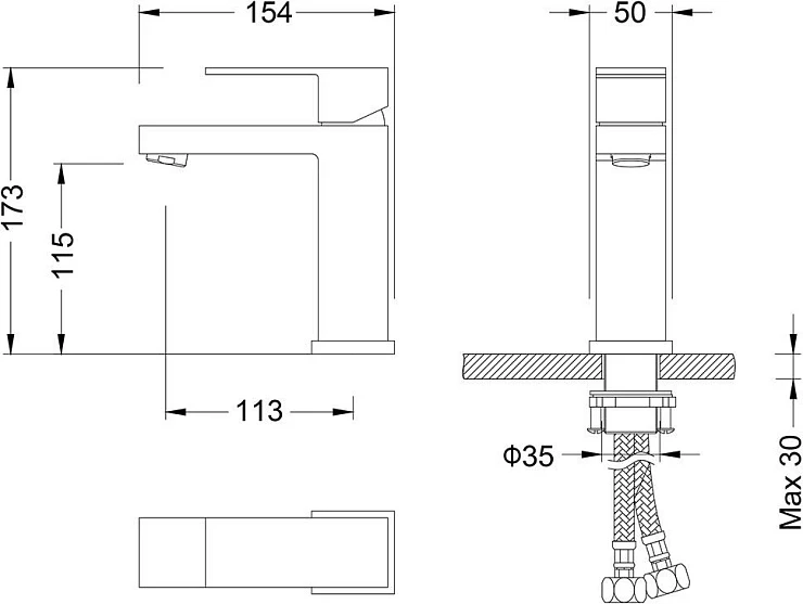 Смеситель для раковины Timo Selene 2061/03F черный матовый