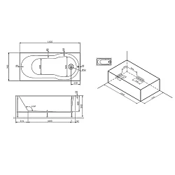 Каркас для ванны AM.PM X-Joy W88A-150-070W-R серый