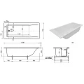 Ванна из искусственного камня Эстет Дельта slim 170A 170x70 ФР-00016732 белая глянец