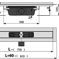 Душевой лоток AlcaPlast APZ6 750 с опорами, хром