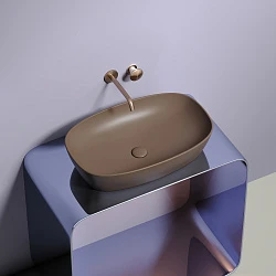 Раковина накладная Ceramica nova Element 600*380*138мм CN6049MDB коричневая матовая