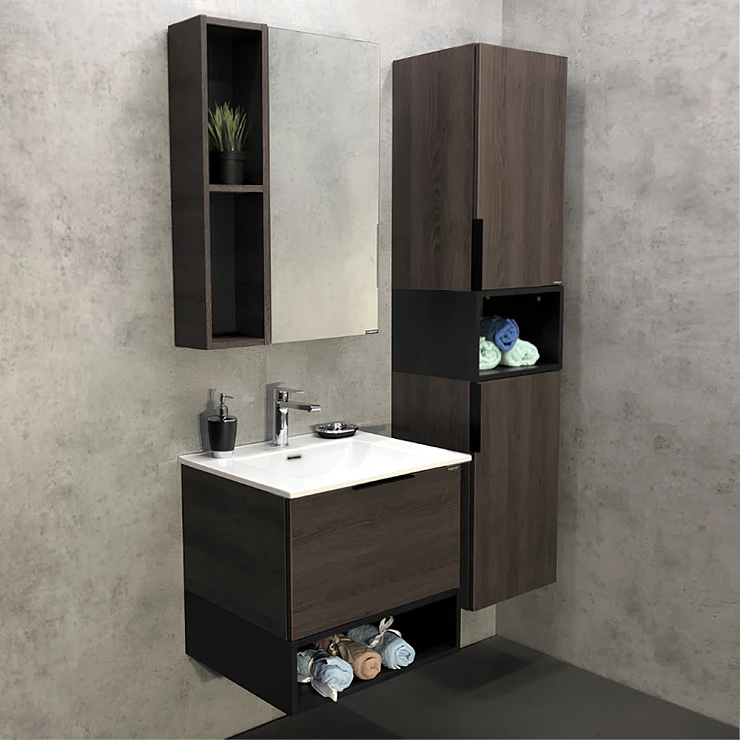 Тумба с раковиной Comforty Франкфурт 60 00004150530CF дуб шоколадно-коричневый