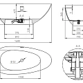 Ванна из искусственного камня Salini PAOLA 160x77 отдельностоящая 101511GRH белая глянцевая