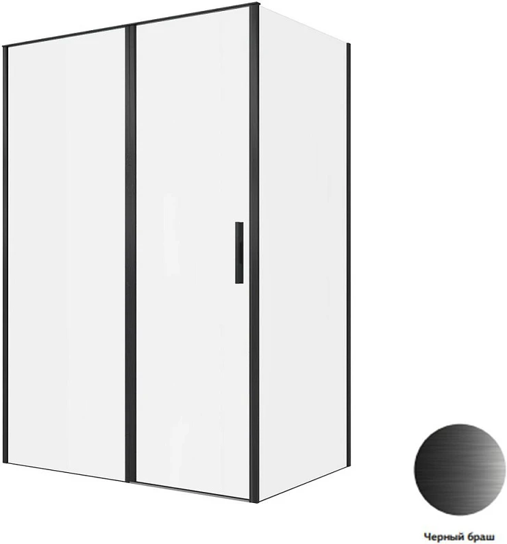 Душевой уголок Allen Brau Priority 140x90 3.31036.BBA+3.31045.BBA профиль черный, стекло прозрачное