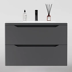 Тумба с раковиной Style Line Марелла 80 антискрейтч серый