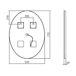 Зеркало LED Vincea VLM-2E570 570х770