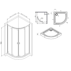 Душевой уголок AM.PM X-Joy 80x80см W88E-205-080MT профиль матовый хром, стекло прозрачное