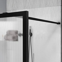 Душевая перегородка Vincea Walk-In HP Art 100см VSW-1HP100FLB профиль черный, стекло рифленое