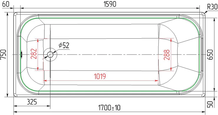 Чугунная ванна Универсал Ностальжи 170x75 см 4607152360073 белая глянец