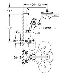 Душевая стойка Grohe Tempesta Cosmopolitan 26224001 хром