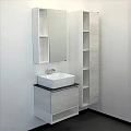 Тумба с раковиной Comforty Прага 60 00-00003478CF дуб белый, с антрацитовой столешницей