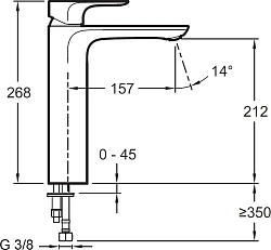 Смеситель для раковины Jacob Delafon Aleo E72299-4-CP хром
