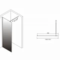 Душевая перегородка ABBER Immer Offen 100см AG69101BD профиль черный, стекло тонированное