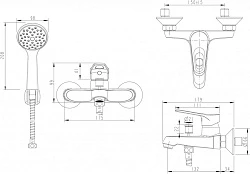 Смеситель для ванны с душем Bravat Eco-D F693158C-B хром