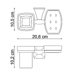 Стакан Wasserkraft Wern K-2526 с мыльницей, хром