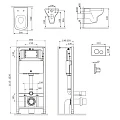 Инсталляция с унитазом и клавишей AM.PM Like IS49051.801700 белый, синий, хром
