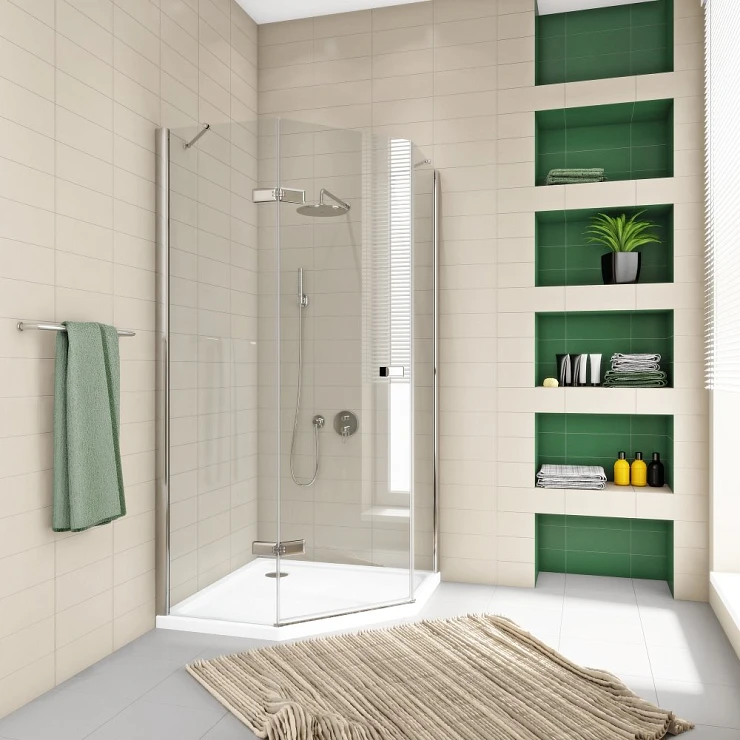 Душевой уголок Gutewetter Trend GK-863FP 63,6*75*200 R профиль хром, стекло прозрачное