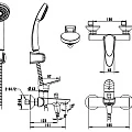 Смеситель для ванны с душем Bravat Drop F64898C-01A хром