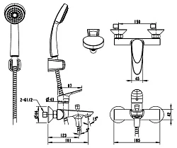 Смеситель для ванны с душем Bravat Louise F6191183CP-01-RUS хром