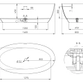 Ванна из искусственного камня Salini ALDA 160x80 отдельностоящая 101923MRH белая матовая