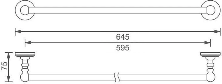 Полотенцедержатель Aquanet 4624 золото