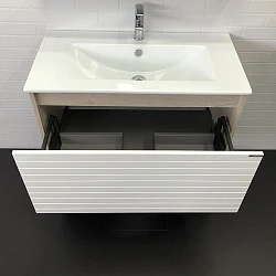Тумба с раковиной Comforty Страсбург 90 00-00006557CF дуб дымчатый