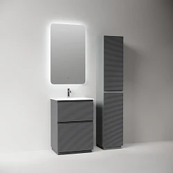 Тумба с раковиной Sancos Folk Floor 60 напольная, Grey soft