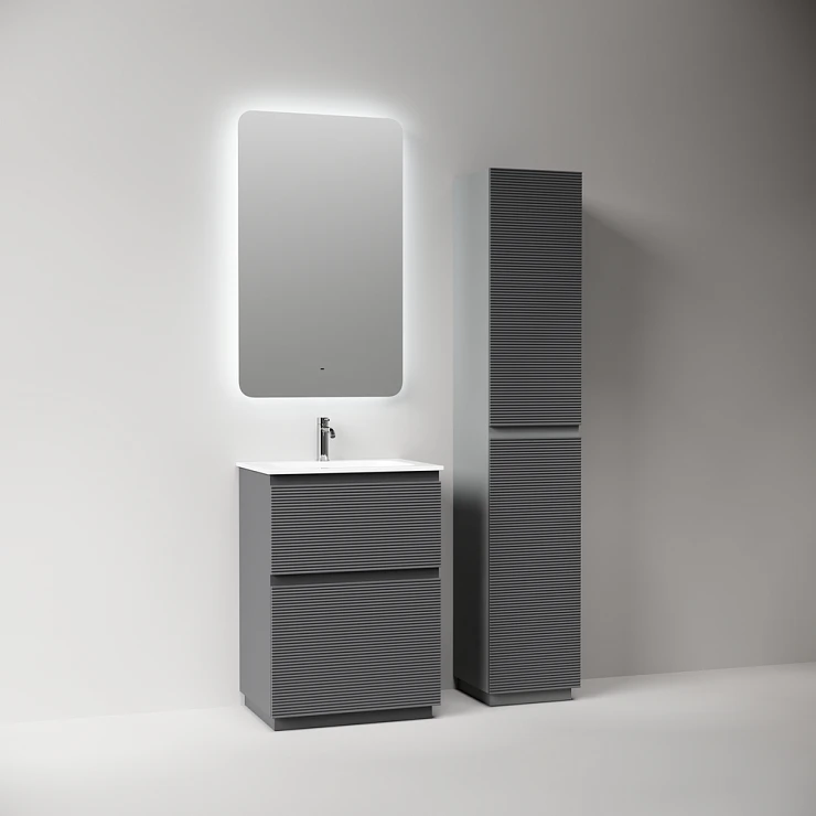 Тумба с раковиной Sancos Folk Floor 60 напольная, Grey soft