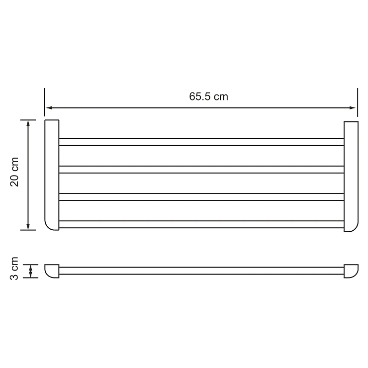 Полка Wasserkraft Kammel K-8311 для полотенец, хром