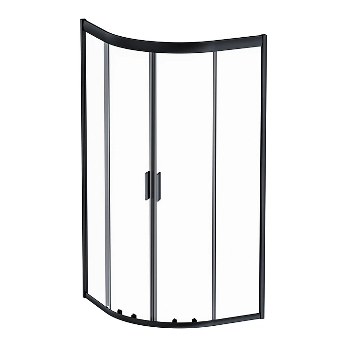 Душевой уголок AM.PM Gem 90x90см W90G-401-090BT профиль черный, стекло прозрачное
