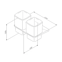 Стакан AM.PM Inspire 2.0 A50A343422 двойной, черный матовый