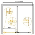 Душевая дверь в нишу Cezares 120см STREAM-BF-1-120-C-Cr профиль хром, стекло прозрачное