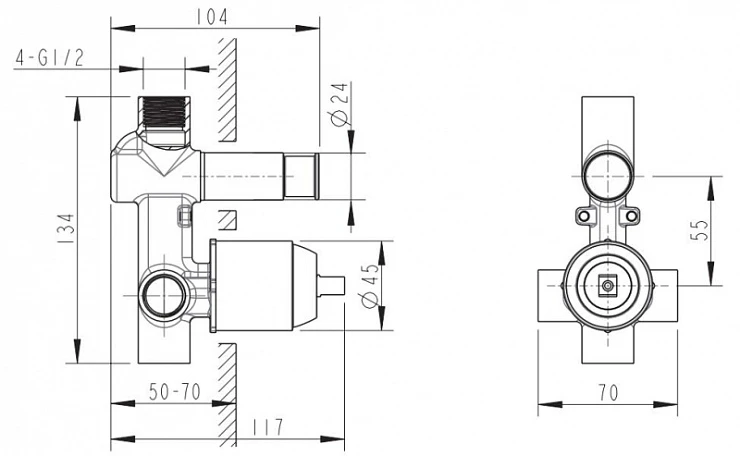 Гигиенический душ Bravat D9151BW-ENG со смесителем, черный
