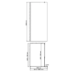 Душевая перегородка Wasserkraft Rossel 90см 28W39 профиль хром, стекло прозрачное