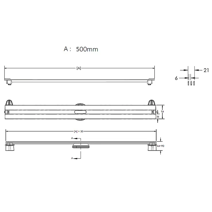 Душевой лоток Berges Super Slim 50 090178 хром матовый